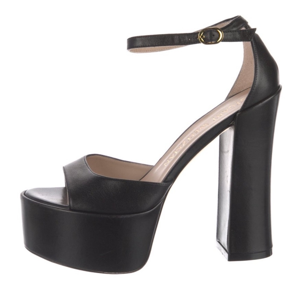 Stuart Weitzman leather platform pumps